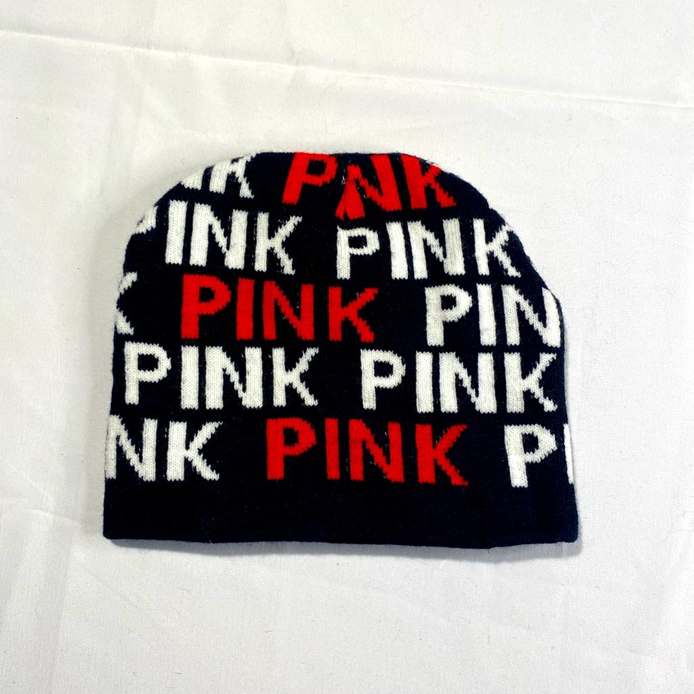 Pink Victoria Secret beanie hat.